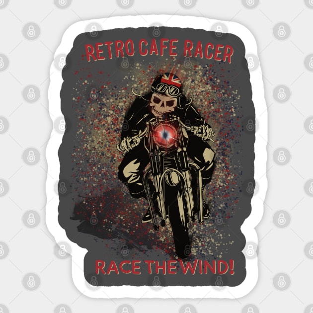 Retro Cafe Racer Race like the wind Sticker by MotorManiac